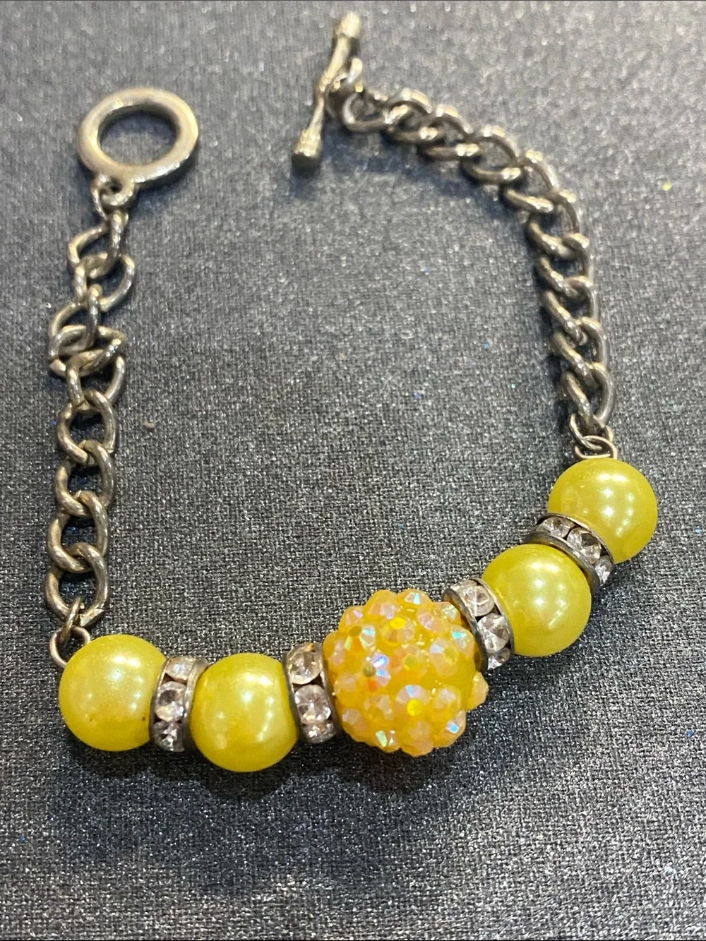 Yellow Bead Bracelet 7 inch